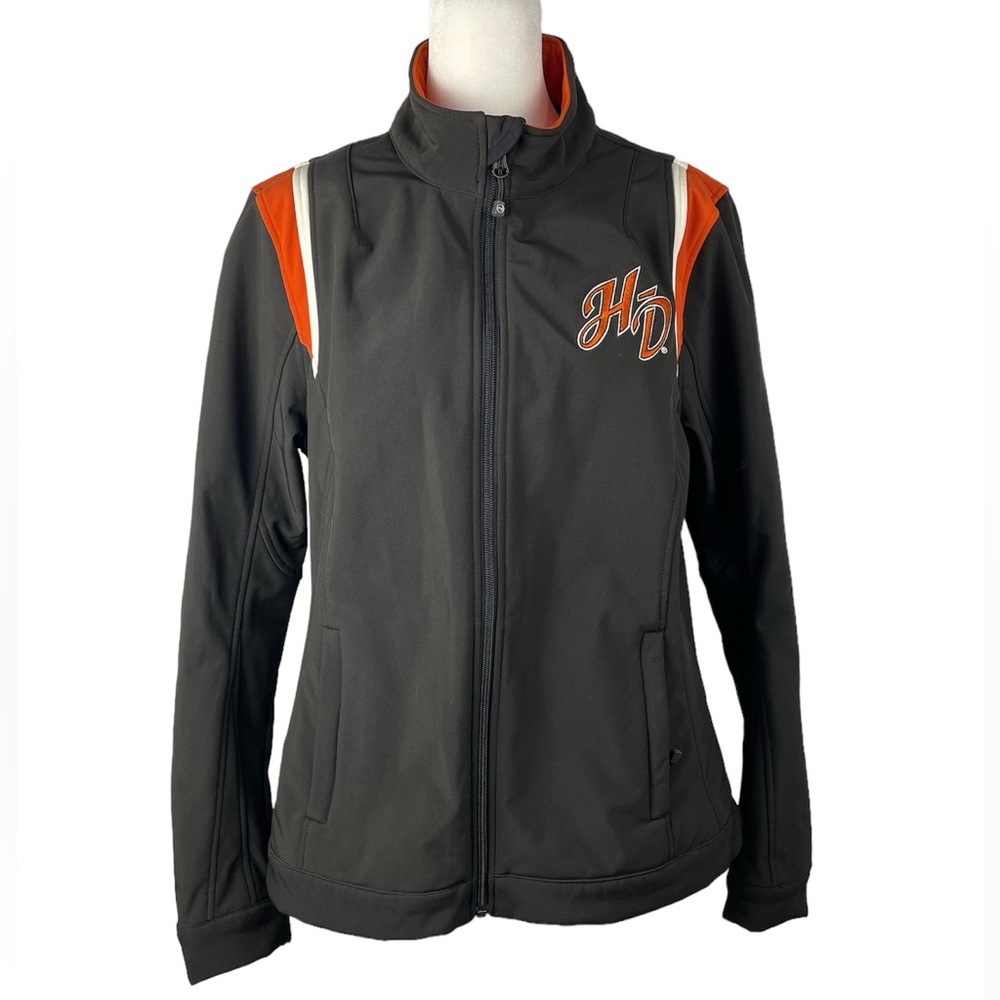 Harley Davidson Full Zip Motorcycle Riding Jacket Womens Size large embroidered